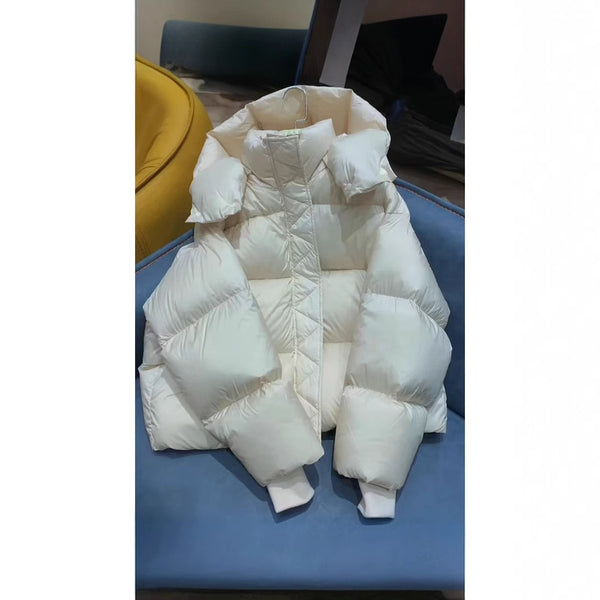 Chaqueta Acolchada de Algodón Grueso y Corte Holgado
