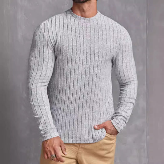 Remera Básica de Cuello Redondo y Manga Larga
