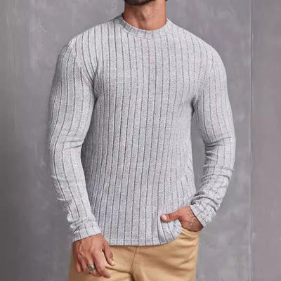 Remera Básica de Cuello Redondo y Manga Larga