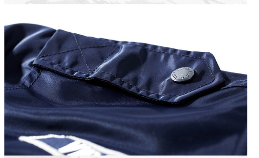 Chaqueta Piloto Hombre Coreana con Bordado de Béisbol - Image 9