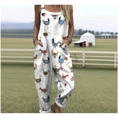 Pantalón Casual de Tiro Alto con Tirantes y Estampado Digital - Image 14