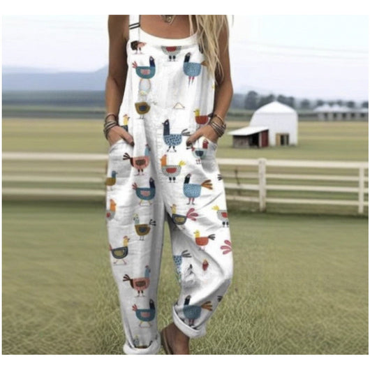 Pantalón Casual de Tiro Alto con Tirantes y Estampado Digital - Image 14