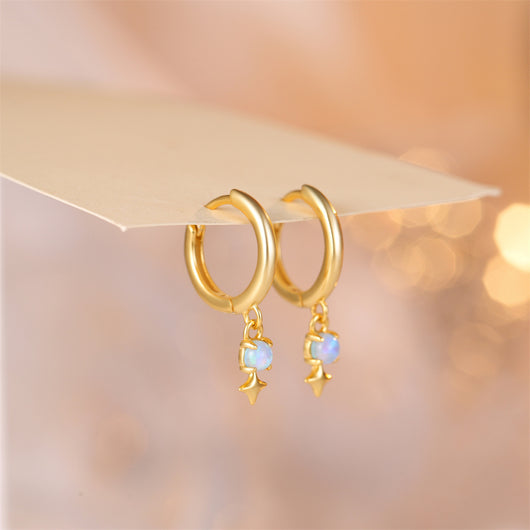Aretes de Plata Esterlina S925 con Ópalo Azul y Diamantes - Diseño Europeo - Image 25