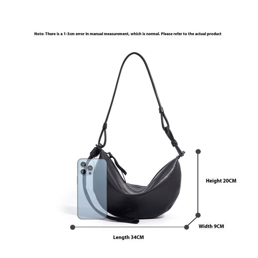 Bolso Bandolera Retro Media Luna en Cuero Oveja - Image 13