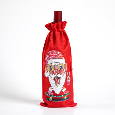 Bolsa para Vino con Pintura de Diamantes Navideña Europeo-Americana - Image 18