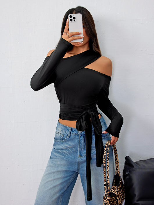 Playera de Manga Larga Diseño Irregular - Estilo Urbano Otoño Invierno - Image 10