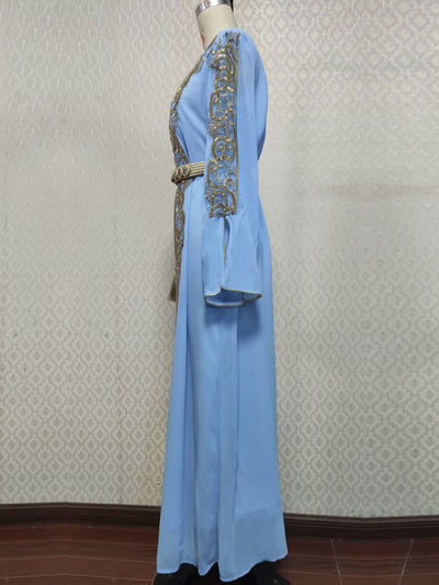 Vestido Árabe Dubái con Bordado y Apliques de Lujo - Image 24