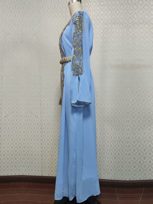 Vestido Árabe Dubái con Bordado y Apliques de Lujo - Image 24