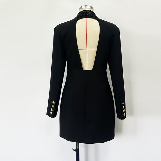 Blazer Elegante Verde Esmeralda con Escote Profundo y Bordado Artesanal - Image 10
