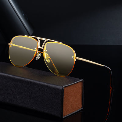 Gafas de Sol Hombre Montura Metalizada Media Armazón - Image 3