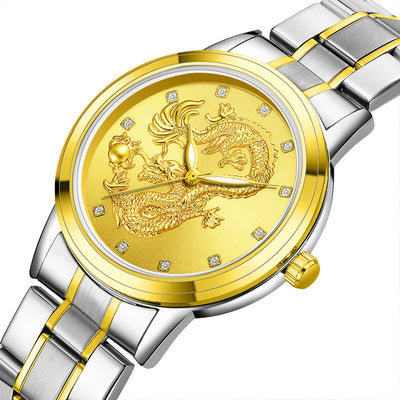Reloj Dragon Dorado Acero Inoxidable Cuarzo - Image 11