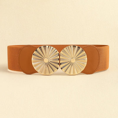 Cinturón Elástico Ancho para Mujer con Hebilla Metálica Circular - Image 12