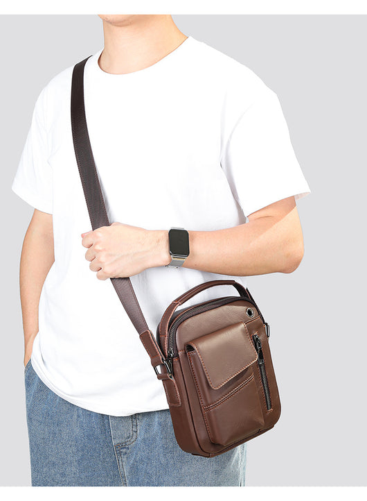 Bolso Crossbody de Cuero Minimalista para Hombre - Image 18