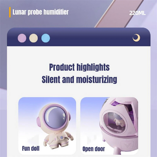 Humidificador Portátil USB Astronauta con Luz LED Colorida 220ML - Image 25