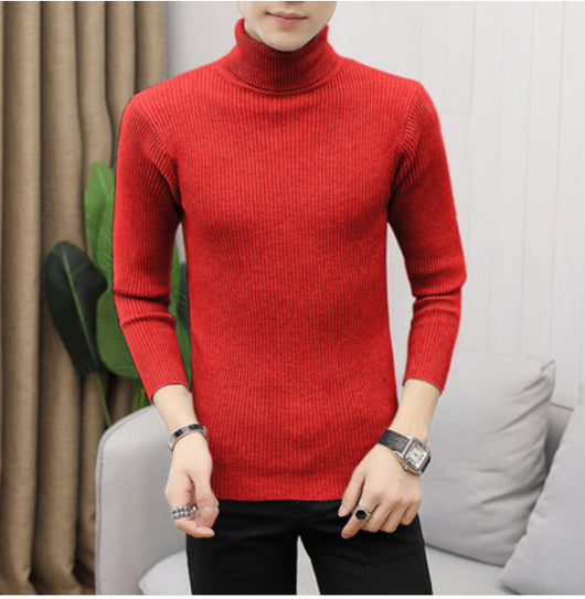 Suéter Cuello Alto Slim Fit en Colores Sólidos para Hombre - Image 16