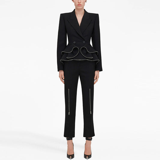 Traje Ejecutivo Dos Piezas con Blazer Ajustado y Pantalón Entallado