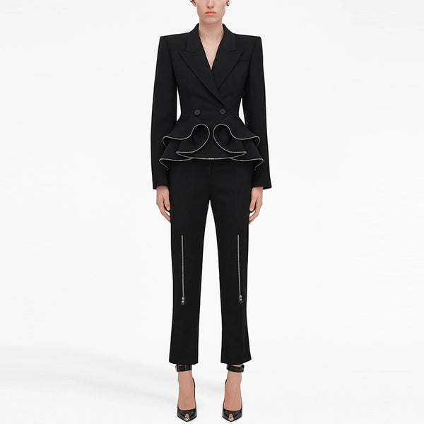 Traje Ejecutivo Dos Piezas con Blazer Ajustado y Pantalón Entallado