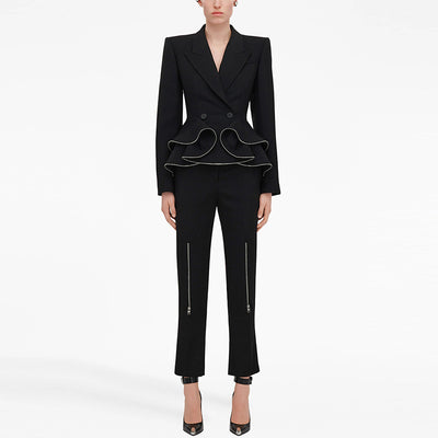 Traje Ejecutivo Dos Piezas con Blazer Ajustado y Pantalón Entallado