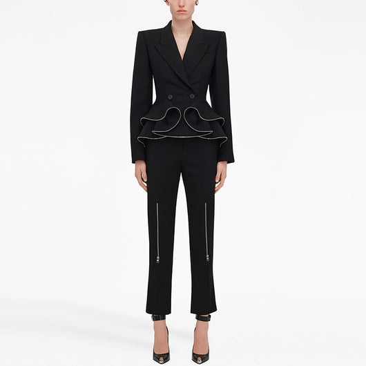 Traje Ejecutivo Dos Piezas con Blazer Ajustado y Pantalón Entallado