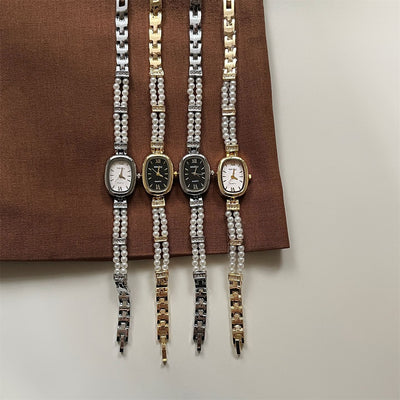 Reloj de Moda con Perla - Diseño Ovalado Minimalista para Mujer - Image 6