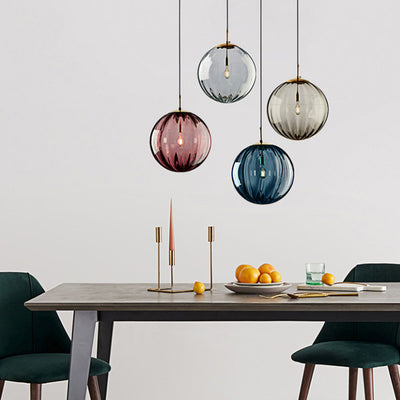 Lámpara Colgante de Cristal Ondulado con Diseño Minimalista Moderno