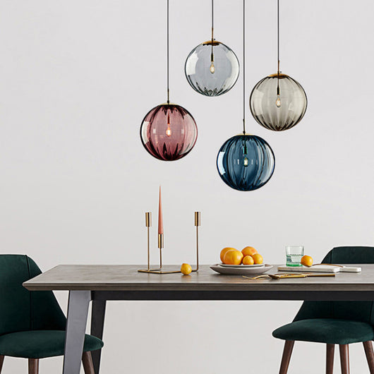 Lámpara Colgante de Cristal Ondulado con Diseño Minimalista Moderno
