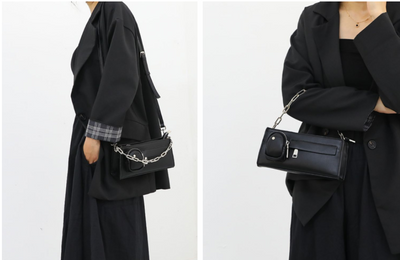 Bolso Bandolera Cuadrado con Cadena - Estilo Minimalista Axila - Image 12