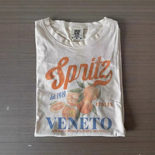 Remera Estampada de Algodón Cuello Redondo Manga Corta