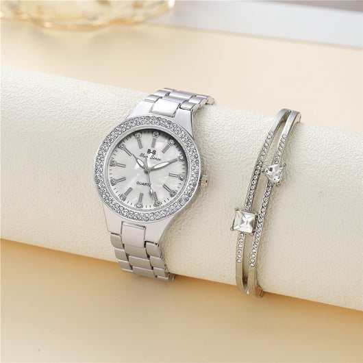 Conjunto de Reloj Pulsera para Mujer con Diamantes - Dos Piezas - Image 13