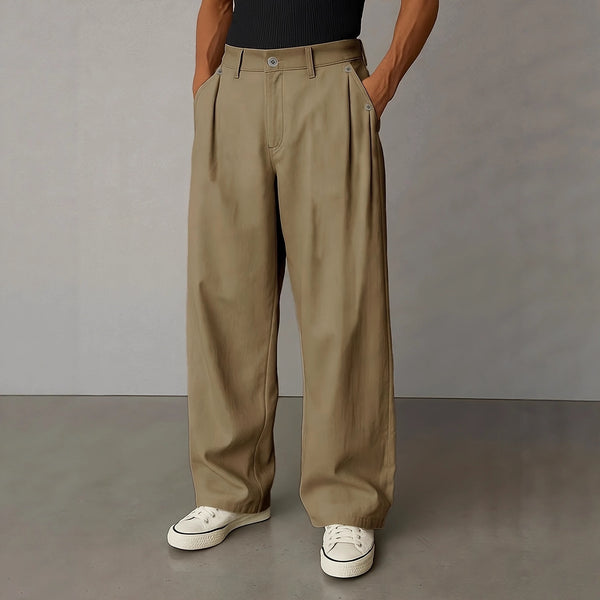 Pantalones Casuales Rectos de Color Liso para Hombre - Image 5