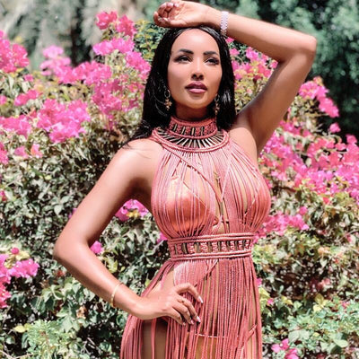 Vestido Maxi Vintage Tejido a Mano con Borlas Elegante para Mujer - Image 4