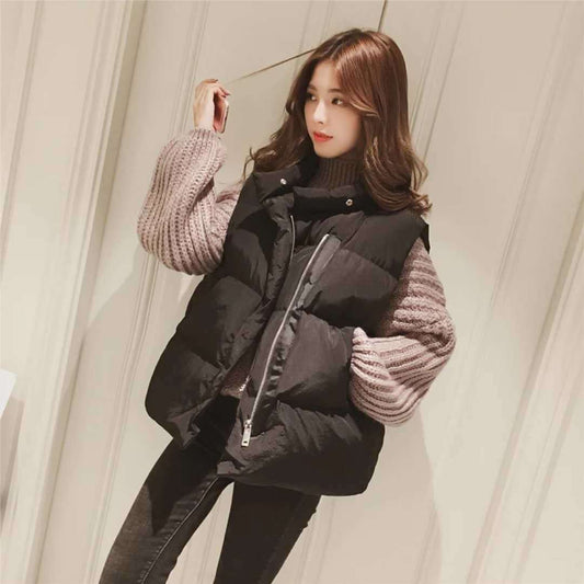 Chaleco Acolchado de Algodón para Mujer - Abrigo Corto Invierno