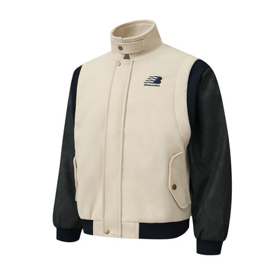 Chaqueta Deportiva Beisbolera Hombre con Contraste de Piel PU - Image 12