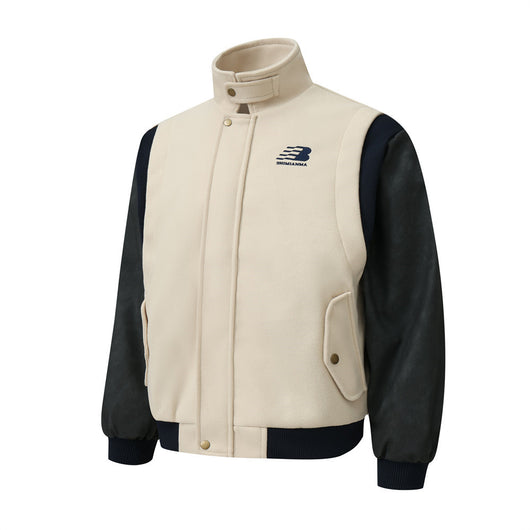 Chaqueta Deportiva Beisbolera Hombre con Contraste de Piel PU - Image 12