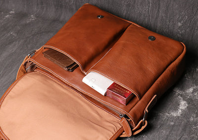 Bolso Bandolera de Cuero Genuino Gran Capacidad para Hombre - Image 17