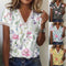 Printed V-Neck Short Sleeve T-Shirt