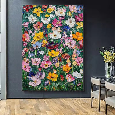 Cuadro al Óleo Floral Vibrante sin Marco Pintado a Mano - Image 11