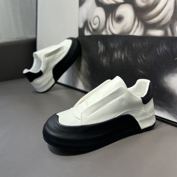 Zapatos Casuales de Cuero Genuino con Cierre Elástico y Transpirabilidad Máxima