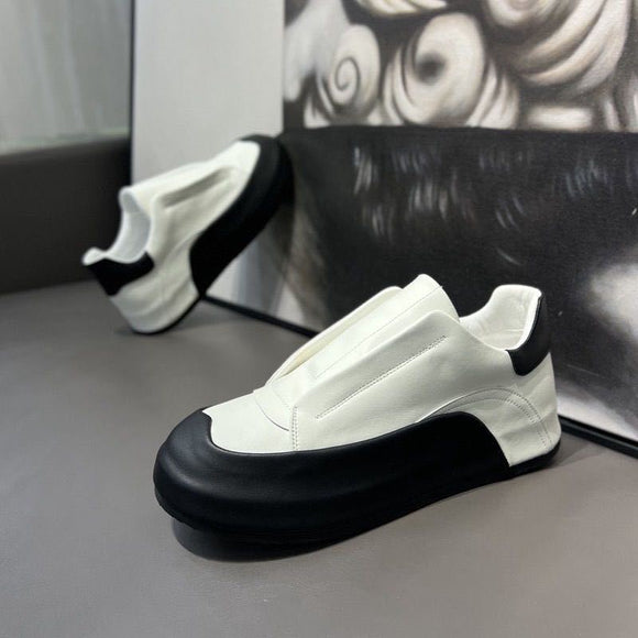 Zapatos Casuales de Cuero Genuino con Cierre Elástico y Transpirabilidad Máxima