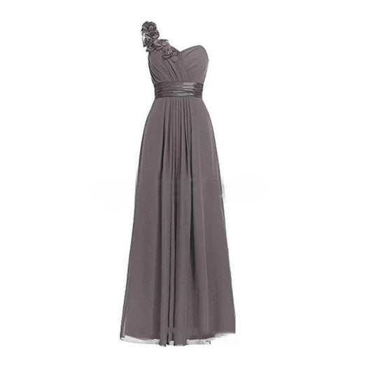 Vestido Largo Escotado con Cuello Diagonal Multicolor sin Mangas - Image 19