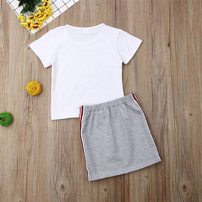 Playera Infantil a Rayas con Estampado Floral - Manga Corta - Image 4