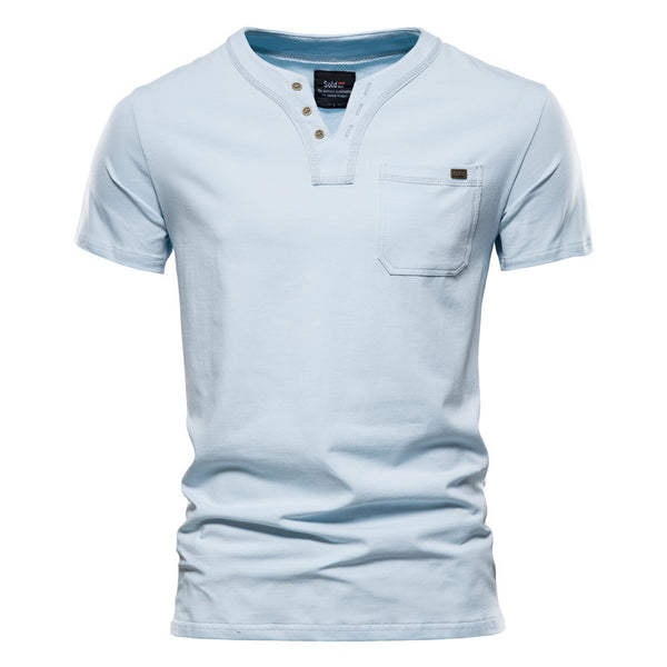 Camiseta Deportiva Slim Fit de Algodón con Bolsillo para Hombre