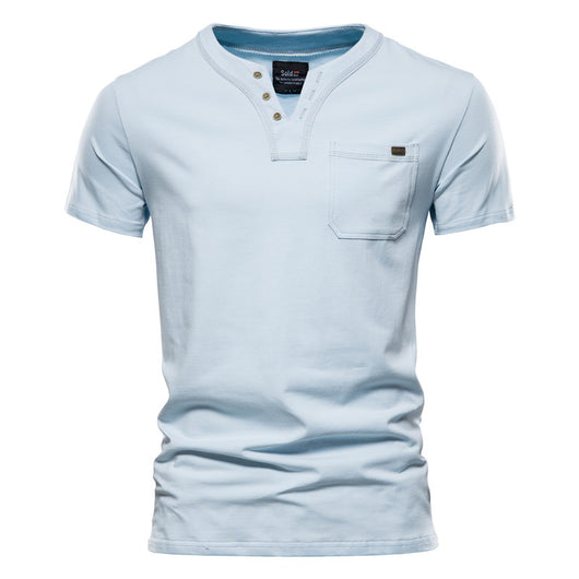 Camiseta Deportiva Slim Fit de Algodón con Bolsillo para Hombre