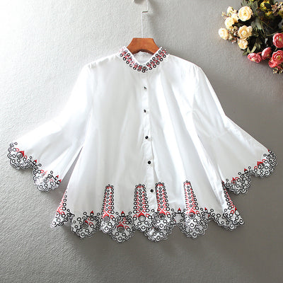 Blusa Corta Estilo Étnico con Volantes - Colección European Station - Image 2