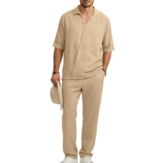 Traje Ejecutivo de Manga Corta con Solapa y Pantalón - Image 5