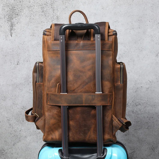Mochila de Cuero Vintage Crazy Horse de Gran Capacidad - Image 14