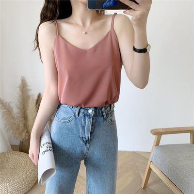 Blusa Suelta de Gasa sin Mangas - Versátil y Cómoda para Capas - Image 14