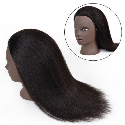 Cabeza Maniquí Profesional con Cabello Real Piel Oscura - Image 8