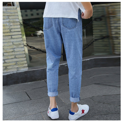 Jeans Harem Sueltos Rectos de Marca Premium para Hombre - Primavera Otoño - Image 10
