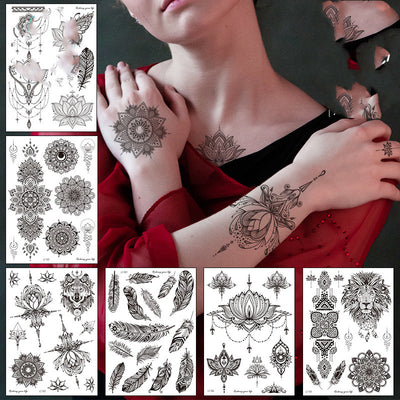 Tatuaje Temporal Mandala Sexy con Plumas - Resistente al Agua - Image 7